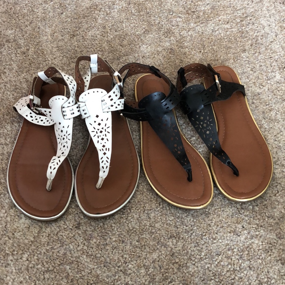 Black and white sandles bundle